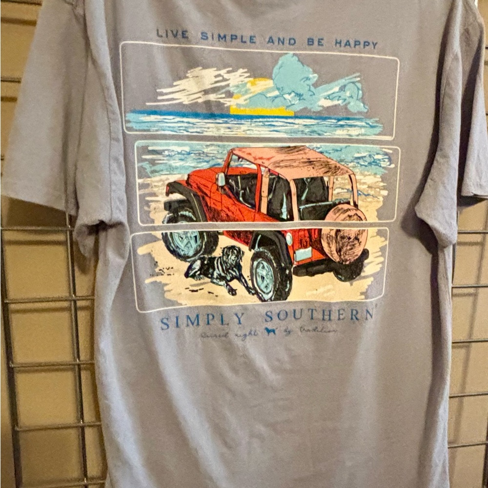 NWT Jeep Black Lab Dog Beach Simply Southern T Shirt Men’s Sz S & M